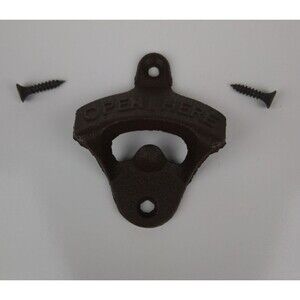 Cast Iron Wall Mounted Bottle Opener OPEN HERE ~ NEW